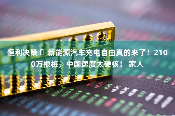 恒利决策 ⚡新能源汽车充电自由真的来了！2100万根桩，中国速度太硬核！ 家人