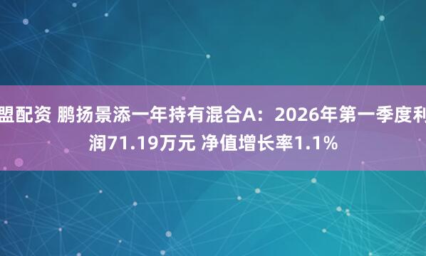 盟配资 鹏扬景添一年持有混合A：2026年第一季度利润71.19万元 净值增长率1.1%